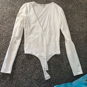 White low cut Express body suit